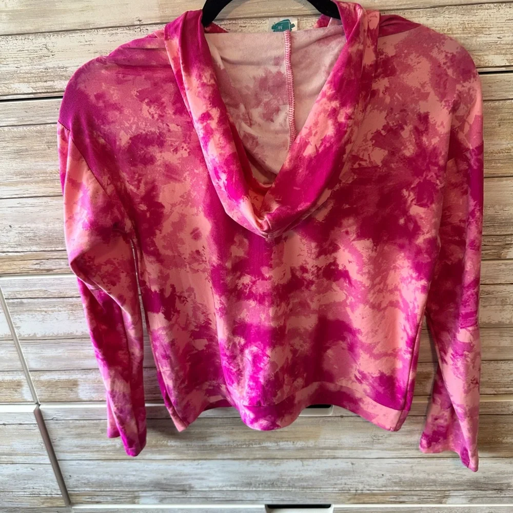 💖 Extremely Me Pink Tie Dye Twist Hem Long Sleeve Top Girls Size 10/12